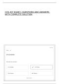 CVS 207 EXAM 1 QUESTIONS AND ANSWERS WITH COMPLETE SOLUTION