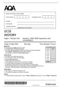 Combined&colon;AQA GCSE  HISTORY  Paper 1 Section A&sol;A&colon;  America&comma; 1840&ndash;1895&colon; Expansion and    consolidation  Interpretation Booklet &comma;QP and MS&vert;2025
