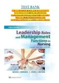 TEST BANK FOR LEADERSHIP ROLES AND MANAGEMENT FUNCTIONS IN NURSING 9th EDITION BY MARQUIS & HUSTON&comma;ALL CHAPTERS COVERED WELL ELABORATED QUESTIONS AND ANSWERS&comma;COMPLETE A&plus; GUIDE LATEST UPDATE&period;
