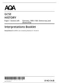 COMBINED&colon; AQA  GCSE  HISTORY Paper 1 Section A&sol;B&colon;  Germany&comma; 1890&ndash;1945&colon; Democracy and  dictatorship&vert;Interpretation Booklet&comma; Question Paper and Mark scheme&vert;May 2025