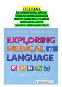 TEST BANK FOR EXPLORING MEDICAL LANGUAGE 10TH EDITION BY MYRNA L&period;BROOKS&comma;ALL CHAPTERS COVERED WITH 100&percnt; VERIFIED QUESTIONS AND ANSWERS&comma; COMPLETE A&plus; GUIDE 2026&sol;2027 UPDATE&period;