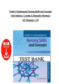 Test Bank &ndash; Timby&rsquo;s Fundamental Nursing Skills and  Concepts&comma; 13th Edition&vert; Donnelly‑Moreno & Timby &vert;  ISBN&colon;9781975220778 &vert; Chapters 1&ndash;38 &vert; Latest Edition