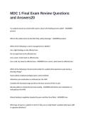 MDC 1 Final Exam Review Questions and Answers