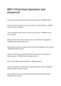 MDC 3 Final Exam Questions and Answers