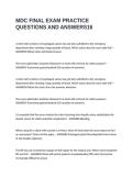 MDC FINAL EXAM PRACTICE QUESTIONS AND ANSWERS