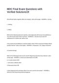 MDC Final Exam Questions with Verified Solutions