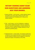 NOTARY SIGNING AGENT EXAM  2026 QUESTIONS AND ANSWERS&vert;  ACE YOUR GRADES&period;