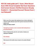HCA 201 study guide part 2 Exam &vert; Most Recent  Exam 2026 Actual Complete Real Exam Questions  And Correct Answers &lpar;Verified Answers&rpar; Already  Graded A&plus; &vert; Guaranteed Success&excl;&excl; Newest Exam &vert;  Just Released&excl;&excl;