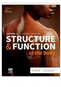 TEST BANK FOR Structure & Function of the Body 17th edition by Kevin T&period; Patton&comma; Frank B&period; Bell&comma; Terry Thompson&comma; and Peggie L&period; Williamson ISBN&colon;978-0323871730 COMPLETE GUIDE ALL CHAPTERS COVERED 100&percnt; VERIFIED A&plus; GRADE ASSURED&excl;&excl;&excl;&excl;NEW LATEST UPDATE&excl;&excl;&excl;&excl;&excl;