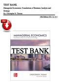 Test Bank &ndash; Managerial Economics&colon; Foundations of Business Analysis and  Strategy&comma; 14th Edition&vert; Christopher R&period; Thomas &vert; Chapters 1&ndash;16 &vert; Latest Edition