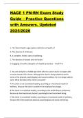 NACE 1 PN-RN Exam Study  Guide &ndash; Practice Questions  with Answers&period; Updated  2025&sol;2026 