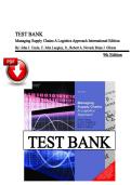 Test Bank &ndash; Managing Supply Chains&colon; A Logistics Approach&comma; 9th Edition &vert; Coyle&comma; Langley&comma; Novack & Gibson &vert; All Chapters Covered