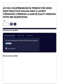 ATI RN Comprehensive Predictor 2022&ndash;2023 &vert; NGN Practice Exams A & B &vert; 180 Questions Each &vert; Verified Answers &vert; A&plus; Graded