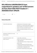 HFA INDIANA JURISPRUDENCE Exam comprehensive questions and verified answers ACTUAL EXAM 2026 TEST&excl;&excl; Graded A&plus; &vert; 2025&vert;2026 EXAM UPDATE