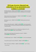PSI Exam&colon; Overview Material Exam  UPDATED ACTUAL QUESTIONS AND  CORRECT ANSWERS