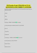 PSI Practice Exam UPDATED ACTUAL  QUESTIONS AND CORRECT ANSWERS