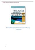Fundamentals of Nursing 11th Edition by Potter & Perry Test Bank &vert; Complete Questions and Verified Answers for Exam Prep