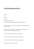 NUR 102 Fundamentals Test 1&period;