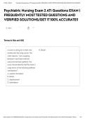 Psychiatric Nursing Exam 2 ATI Questions EXAM &lowbar; FREQUENTLY MOST TESTED QUESTIONS AND VERIFIED SOLUTIONS&lowbar;GET IT 100- ACCURATE&excl;&excl; Flashcards &lowbar; Quizlet&period;pdf