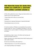 FNP PEDIATRIC EXAM TEST BANK FINAL PAPER 2026 COMPLETE A&plus; QUESTIONS WITH CORRECT ANSWERS GRADED A&plus;