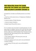 FNP PEDIATRIC EXAM TEST BANK UPDATED TEST BANK 2026 QUESTIONS AND ACCURATE ANSWERS GRADED A&plus;