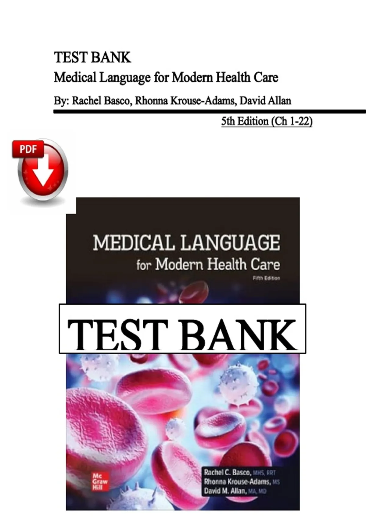 Test Bank – Medical Language for Modern Health Care, 5th Edition ...