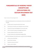 FUNDAMENTALS OF NURSING THEORY CONCEPTS AND APPLICATIONS 4TH EDITION WILKINSON TEST BANK