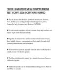 FOOD HANDLERS REVIEW COMPREHENSIVE TEST SCRIPT 2026 SOLUTIONS VERIFIED