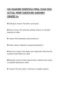 GIA DIAMOND ESSENTIALS FINAL EXAM 2026 ACTUAL PAPER QUESTIONS ANSWERS GRADED A&plus;