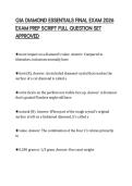 GIA DIAMOND ESSENTIALS FINAL EXAM 2026 EXAM PREP SCRIPT FULL QUESTION SET APPROVED