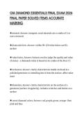 GIA DIAMOND ESSENTIALS FINAL EXAM 2026 FINAL PAPER SOLVED ITEMS ACCURATE MARKING