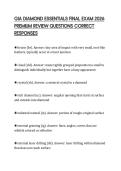 GIA DIAMOND ESSENTIALS FINAL EXAM 2026 PREMIUM REVIEW QUESTIONS CORRECT RESPONSES