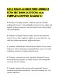 GOLD COAST 45 HOUR POST LICENSING EXAM TEST BANK QUESTIONS 2026 COMPLETE ANSWERS GRADED A&plus;