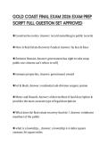 GOLD COAST FINAL EXAM 2026 EXAM PREP SCRIPT FULL QUESTION SET APPROVED