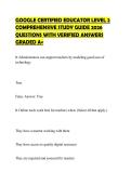 GOOGLE CERTIFIED EDUCATOR LEVEL 2 COMPREHENSIVE STUDY GUIDE 2026 QUESTIONS WITH VERIFIED ANSWERS GRADED A&plus;