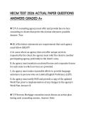 HECM TEST 2026 ACTUAL PAPER QUESTIONS ANSWERS GRADED A&plus;