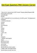 EMT EXAM 1 STUDY GUIDE  QUESTIONS WITH ALL ANSWERS