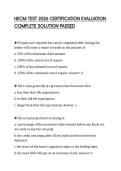 HECM TEST 2026 CERTIFICATION EVALUATION COMPLETE SOLUTION PASSED