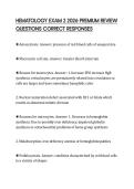 HEMATOLOGY EXAM 2 2026 PREMIUM REVIEW QUESTIONS CORRECT RESPONSES