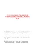 TCCC-CLS TRAIN-THE-TRAINER ONLINE COURSE WITH ALL PASSING TIPS&period;