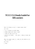 TCCC CLS Study Guide For All Learners&period;