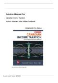 Solution Manual For Canadian Income Taxation 2024&sol;2025 27th Edition &lpar; Abraham Iqbal William Buckwold&comma; &rpar; All Chapters &vert; Newest Edition