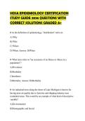 HOSA EPIDEMIOLOGY CERTIFICATION STUDY GUIDE 2026 QUESTIONS WITH CORRECT SOLUTIONS GRADED A