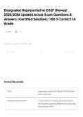 Designated Representative OSSF &lpar;Newest 2025&sol;2026 Update&rpar; Actual Exam Questions & Answers &vert; Certified Solutions &vert; 100 &percnt; Correct &vert; A Grade&period;