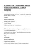 HUMAN RESOURCE MANAGEMENT PREMIUM REVIEW 2026 QUESTIONS CORRECT RESPONSES