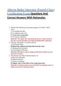Alberta Boiler Operator &lpar;Fourth Class&rpar; Certification Exam Questions And Correct Answers With Rationales 