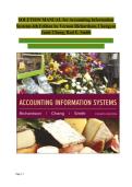 SOLUTION MANUAL for Accounting Information Systems 4th Edition by Vernon Richardson&comma; Chengyee Janie Chang&comma; Rod E&period; Smith
