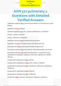 AHN 572 pulmonary 1  Questions with Detailed  Verified Answers 