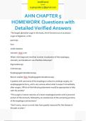 AHN CHAPTER 5  HOMEWORK Questions with  Detailed Verified Answers 