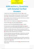 AHN section 2&comma; Questions  with Detailed Verified  Answers 